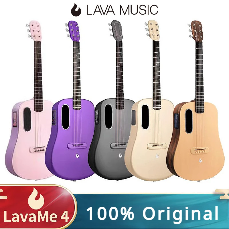 Lava Me 4 Basic In Fibra Di Carbonio Acustica Elettrica Smart Travel Guitar Hilava 2.0 System Con Touchscreen Da 3.5 Pollici Freeboost 3.0