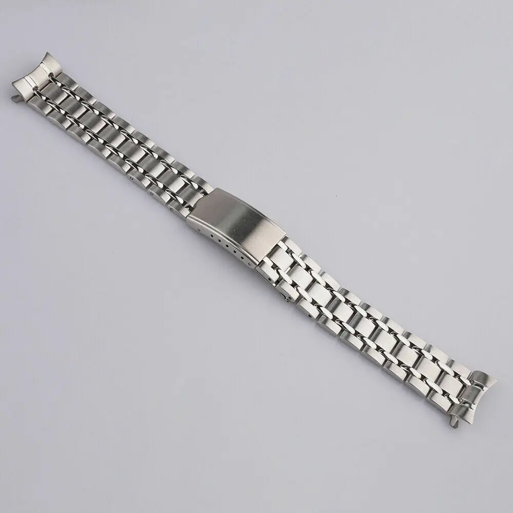 Braccialetti Con Cinturino Curvo In Acciaio Vintage Da 19Mm Per Seiko 6139-6012 6139-6010