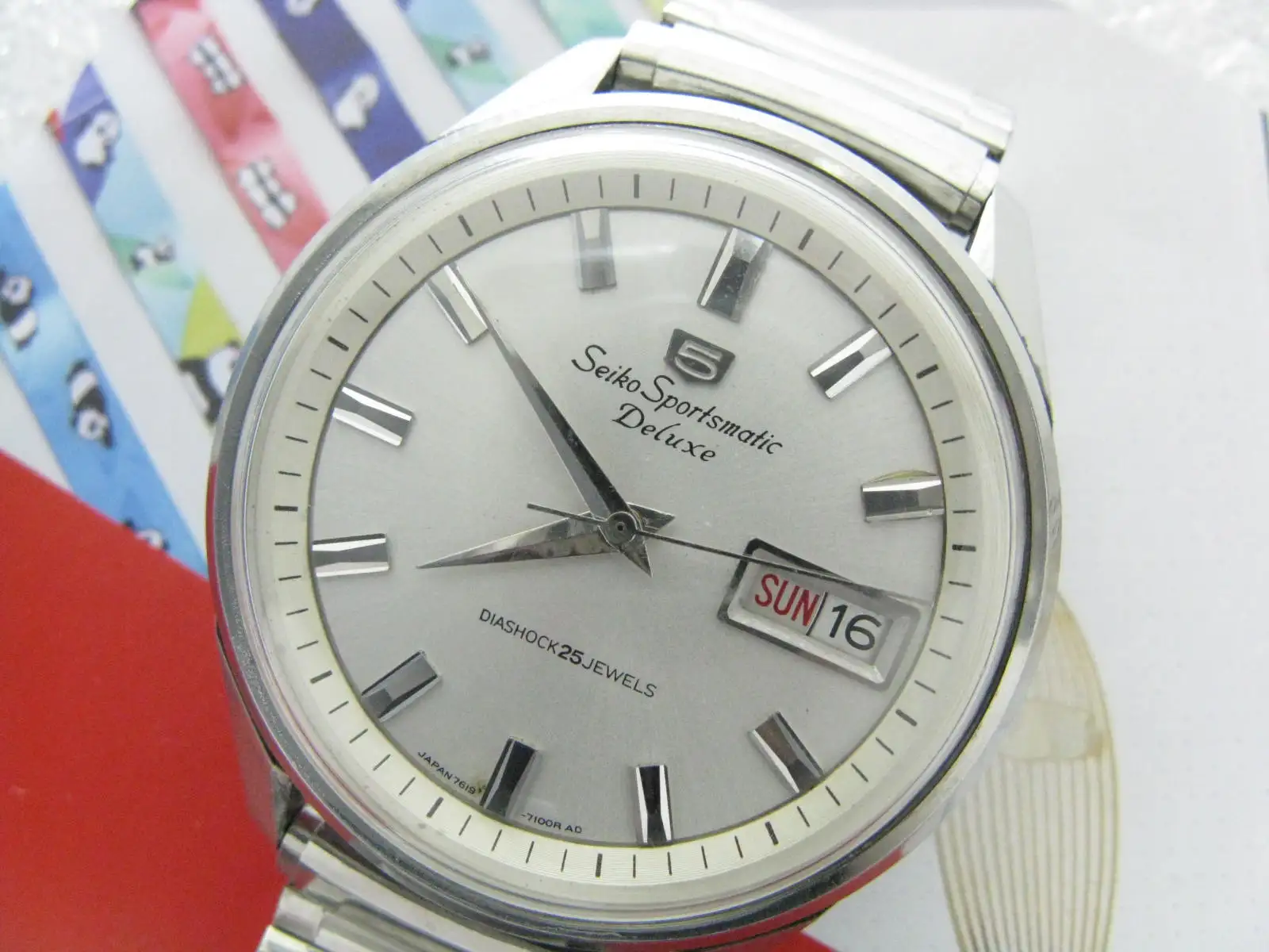 (Calendario Press Jump)Sportsmatic 7619 Orologio Da Uomo Vintage Giapponese Automatico Seiko