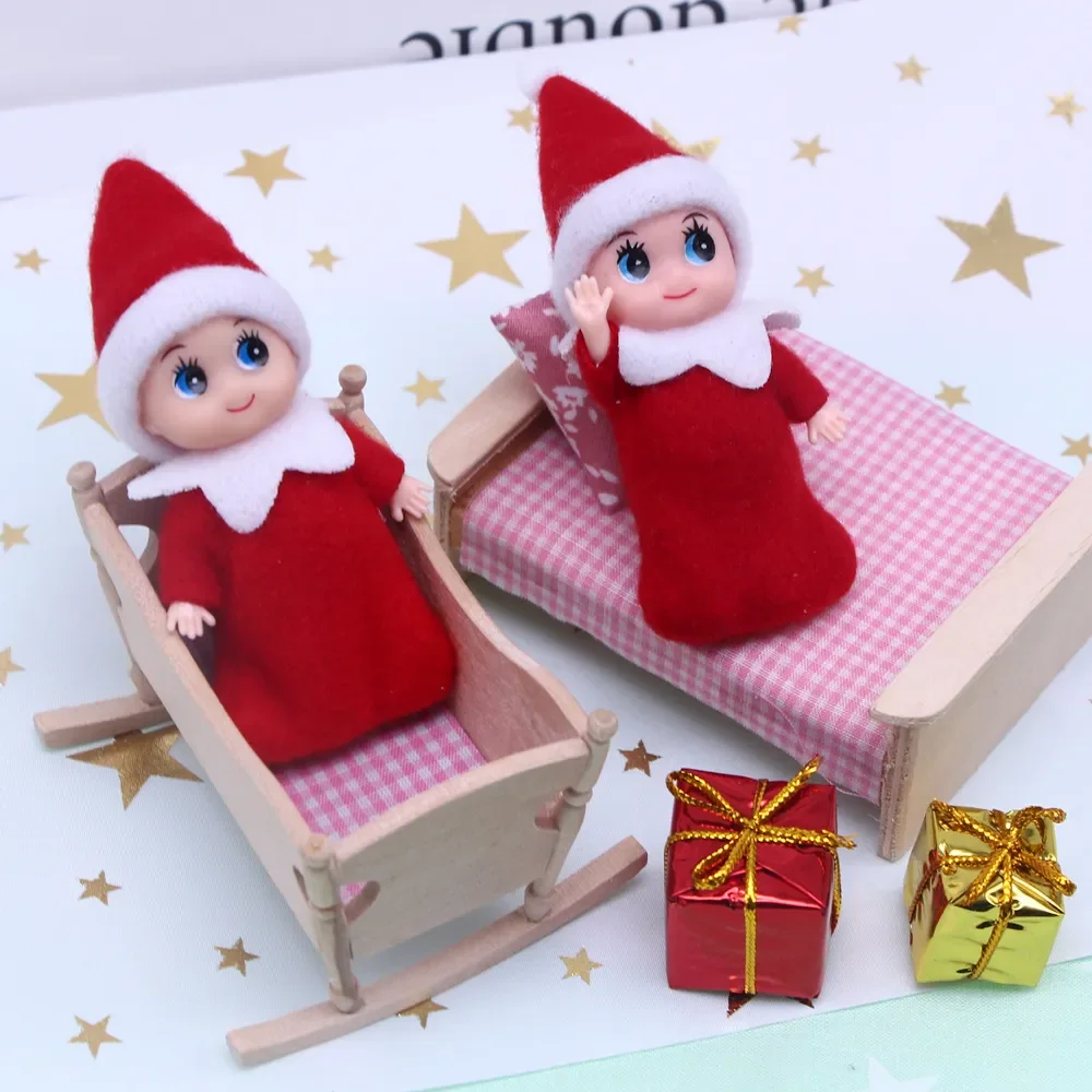 1 Pz Piccoli Elfi Di Natale Bambola Elfo Rosso Gemelli Baby Doll Elfo Per Natale Capodanno Calendari Dell'Avvento E Calza Di Natale Stuffer