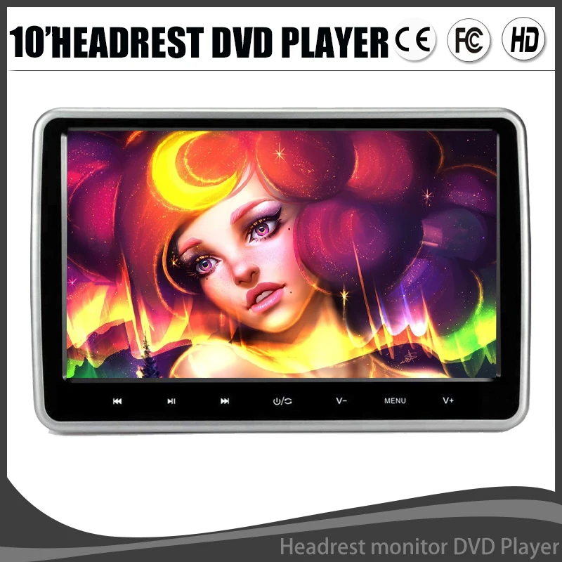 1 Pz * 10.1 ''Poggiatesta Per Auto Monitor Lettore Dvd Multimedai Intrattenimento Cuscino Stereo Monitor Gioco Ir Usb Sd Freeshiping