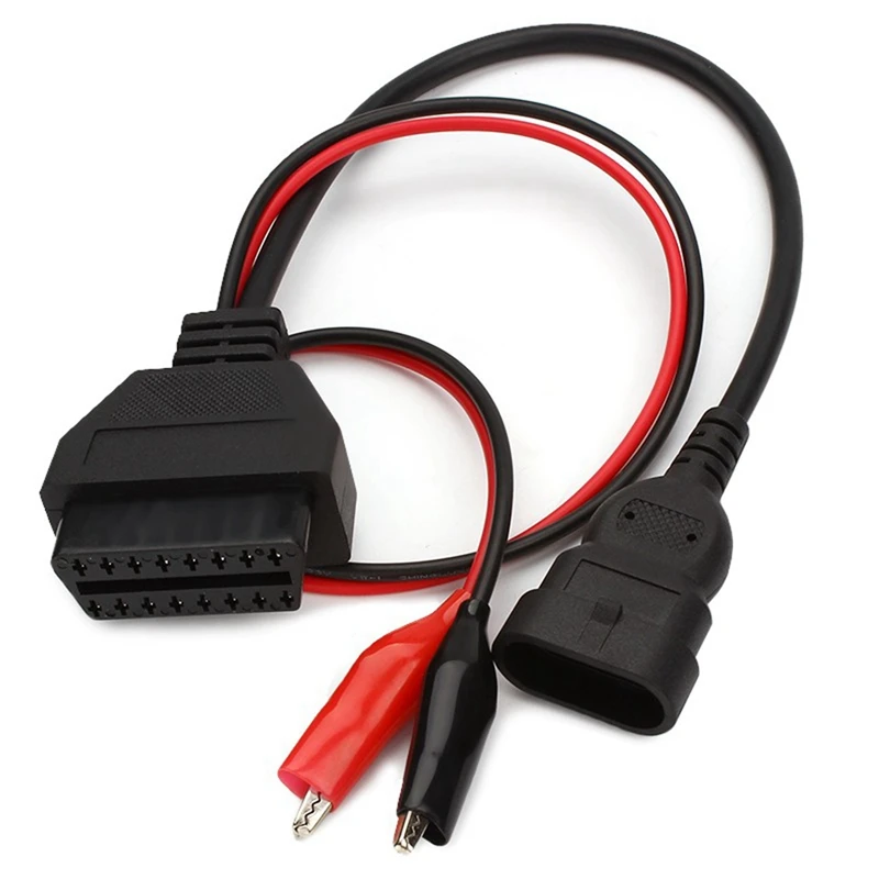 2X For Fiat 3 Pin Alfa Lancia To 16 Pin Obdii Obd2 Obd-Ii Connector Adapter Auto Car Cable Obd For Fiat Diagnostic Cable