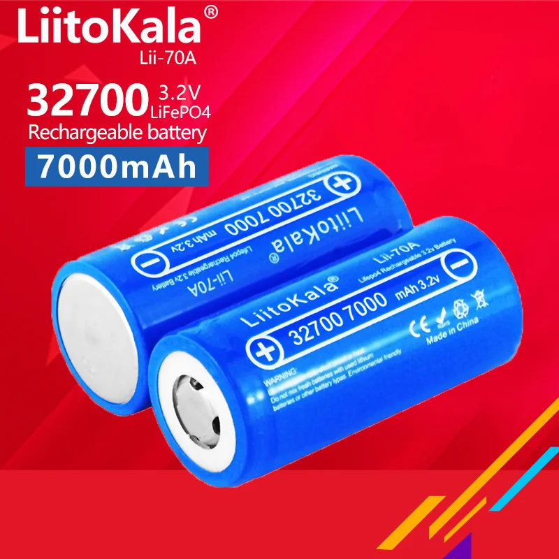 1-12Pcs Liitokala Lii-70A 3.2V 32700 7000Mah Lifepo4 Batteria Ricaricabile Batteria A Scarica 5C Per Torcia Elettrica Di Backup