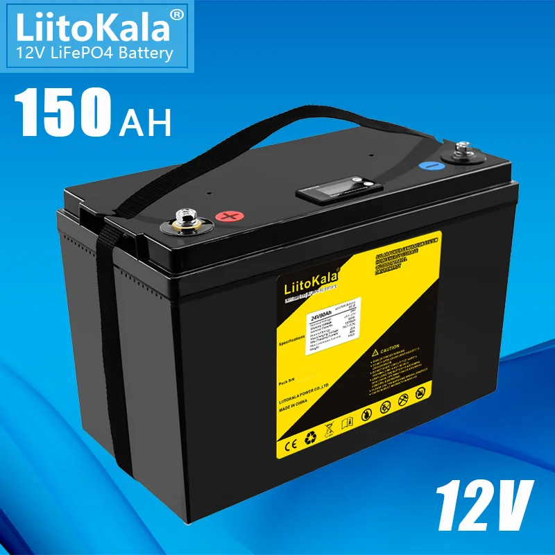 Liitokala 12.8V 150Ah 100Ah 120Ah 300Ah Lifepo4 Batteria Al Litio Ferro Fosfato Batterie A Ciclo Profondo Per Inverter Motore Barca