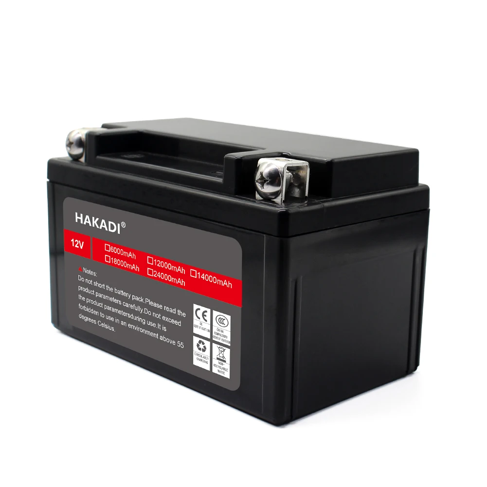 Hakadi 12V 12Ah Lifepo4 Battery Pack 4 S2P Batteria Al Litio Ricaricabile Con Bms Integrato Per Alimentatore Esterno Fishing Finder