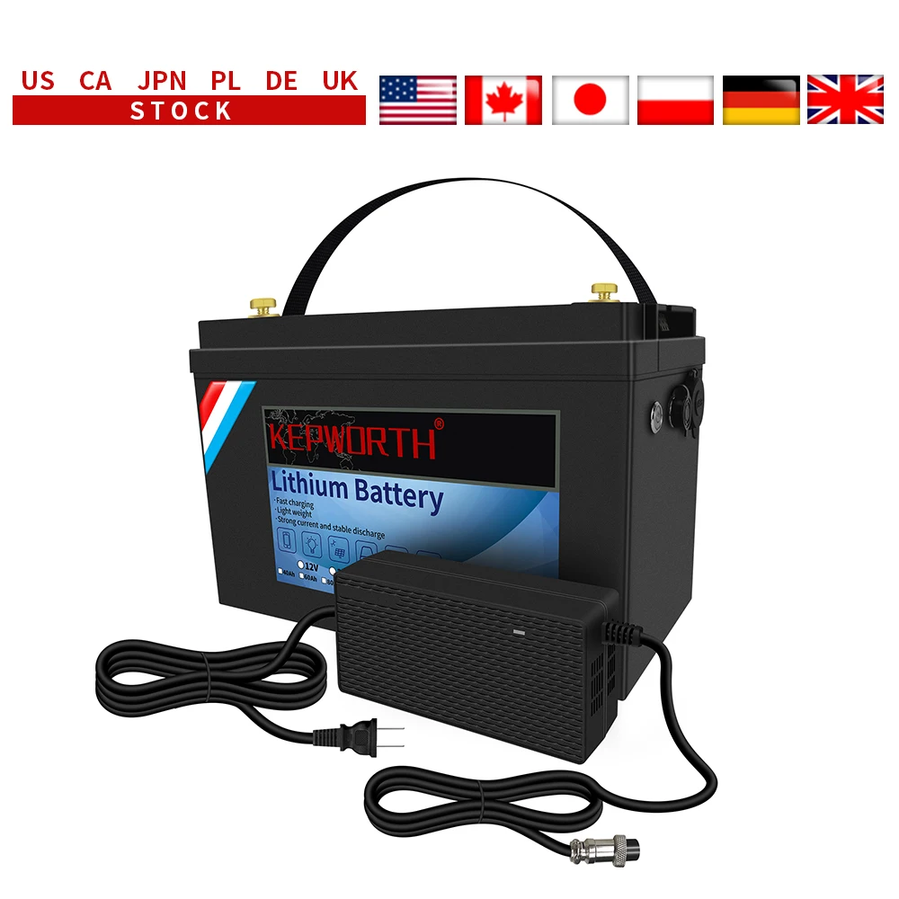 Nuova Batteria A Ciclo Profondo Kepworth Lifepo4 12V 100Ah Con Bms 100A Integrato Per Camper Carrelli Da Golf Solari Motore A Traina Marina