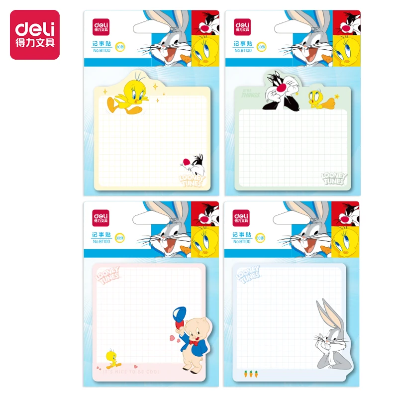 4 Pz Deli Bt100 Looney Tunes Bugs Bunny Pad Note Sticky Note Ahesive Kawaii Memo Pad Cancelleria Per Ufficio Scuola