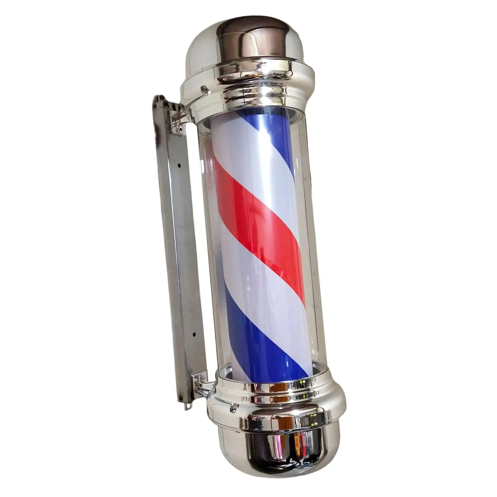 Barber Pole Light Led Strips Light Antipioggia Montaggio A Parete Barber Shop Pole Led Rosso Blu Lampada Da Parete Rotante Per Parrucchiere All'Aperto