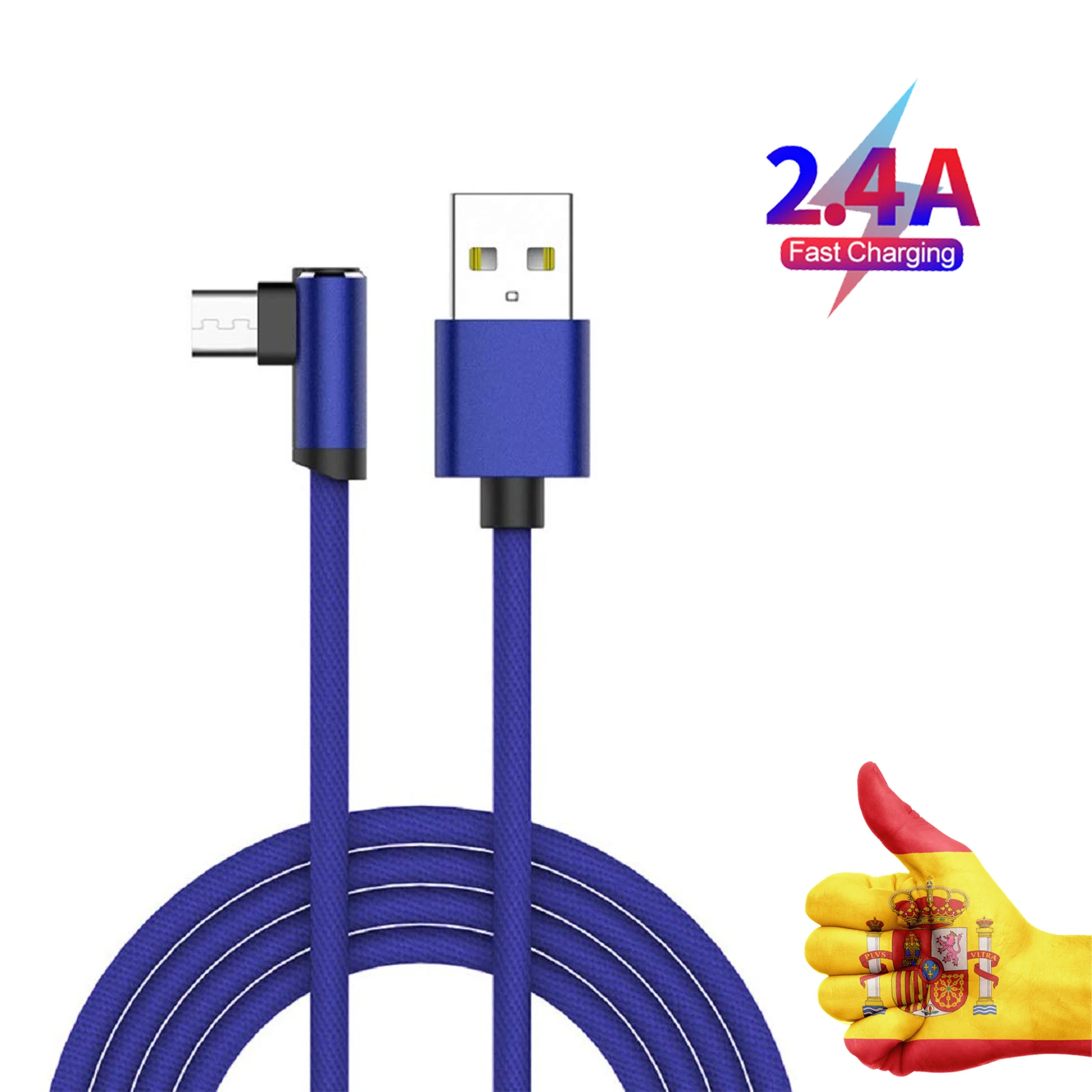 Cavo De Carga Para Teléfono Móvil Cavo De Datos Typec C Cavo De Carga Rápida Para Samsung Huawei Xiaomi Lg Azul
