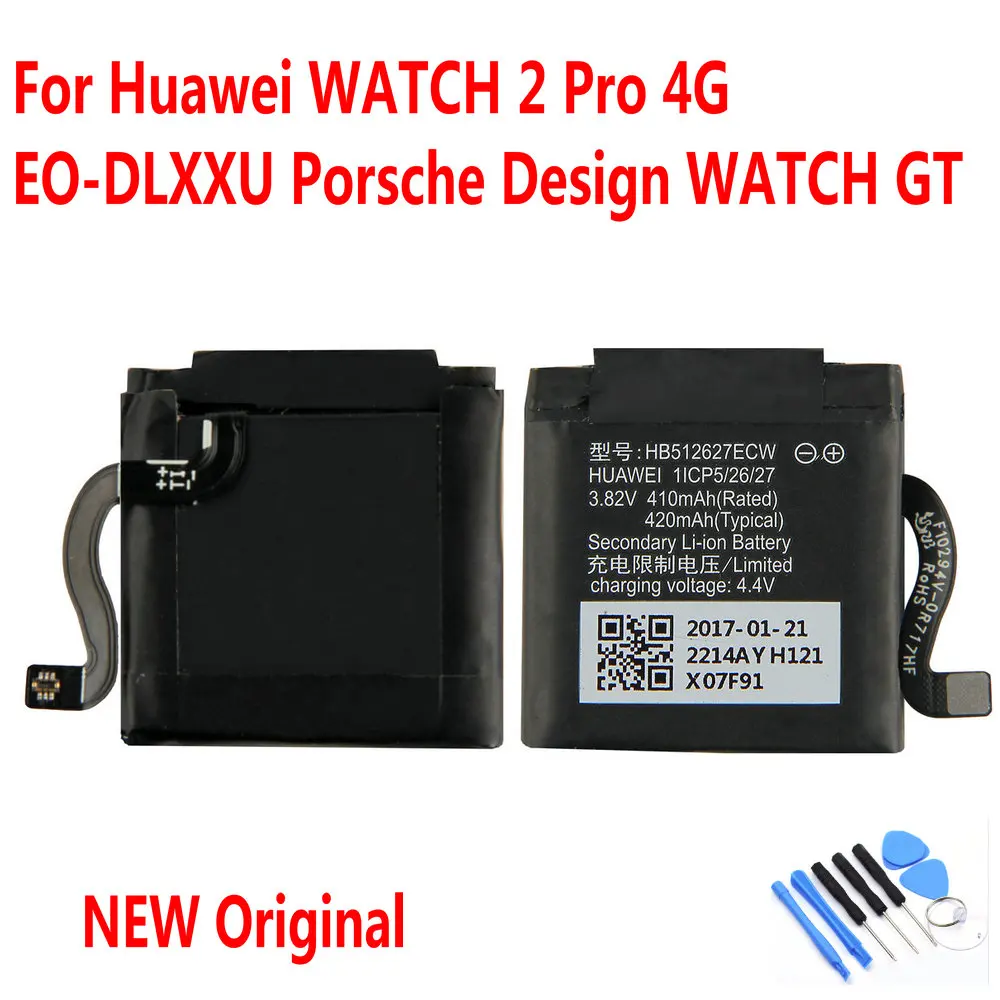 Nuova Batteria Originale Da 420Mah Per Huawei Watch 2 Pro 4G Eo-Dlxxu Porsche Design Watch Gt
