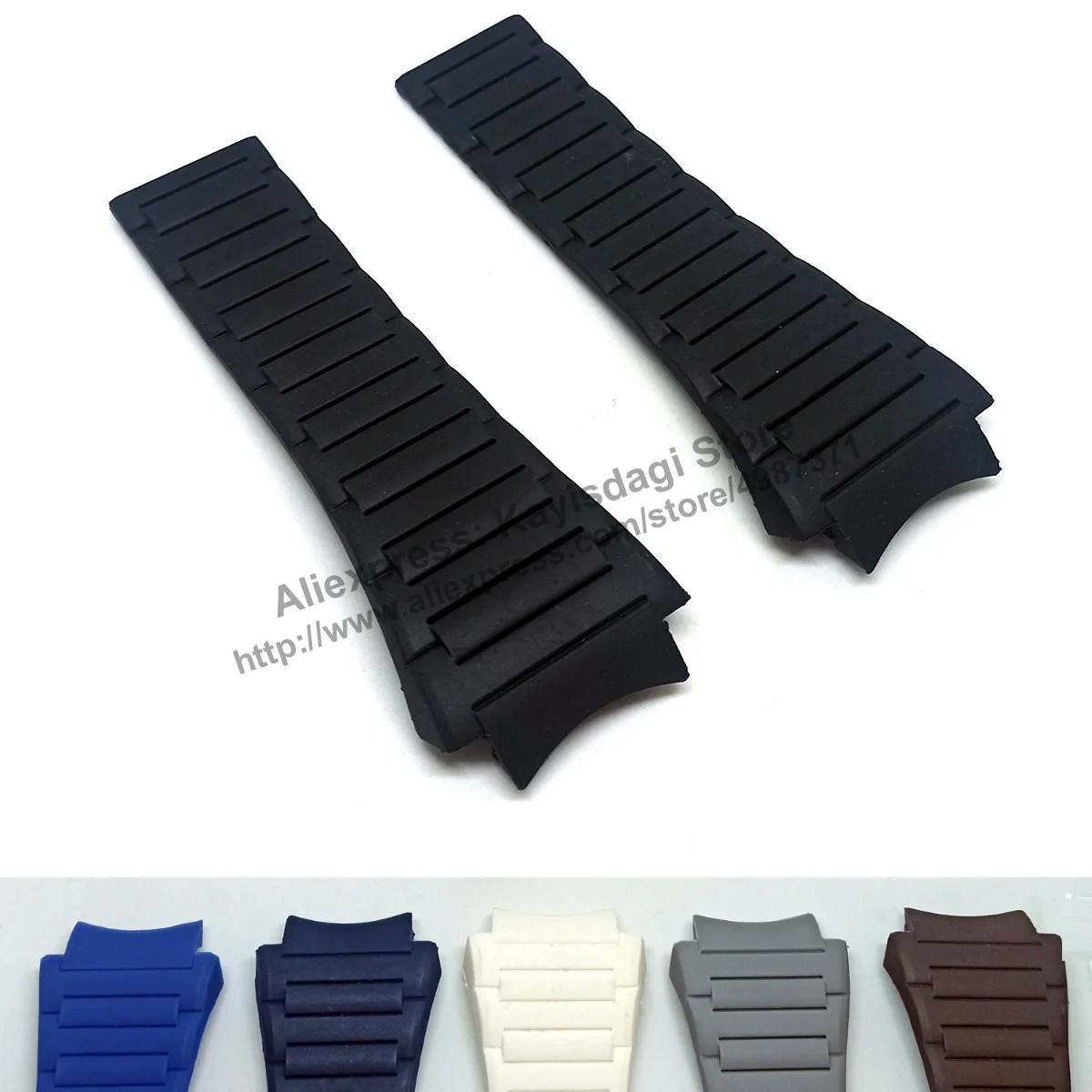 23 Millimetri Nero, Marrone, Blu, Grigio, Bianco In Gomma Watch Band Strap Compatibile Per Porsche Design P'6620 Cruscotto P6620 6620