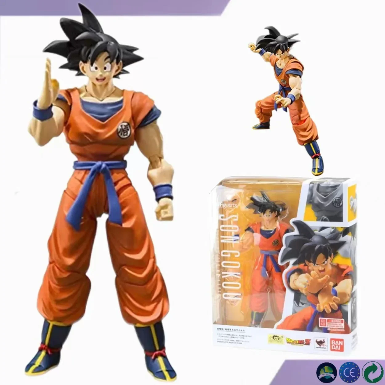 Bandai S.H. Figuards Shf Dragon Ball Z Son Goku Raised On Earth Action Figure Regalo Giocattolo Da Collezione