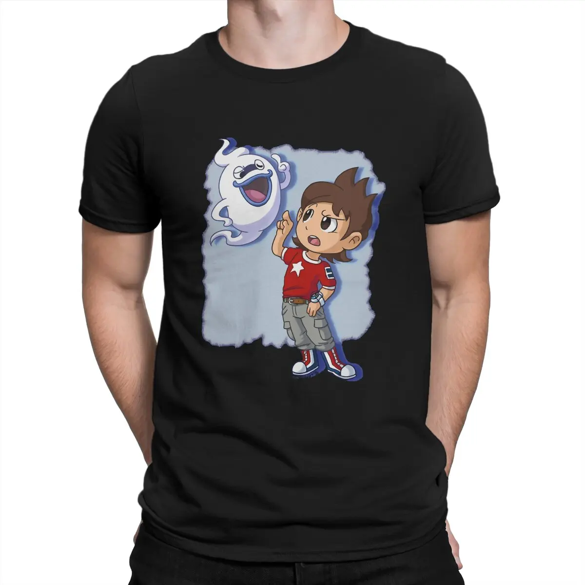 T-Shirt Da Uomo Nate And Whisper Casual T-Shirt In Puro Cotone Manica Corta Yokai Watch T Shirt Girocollo Abbigliamento Idea Regalo