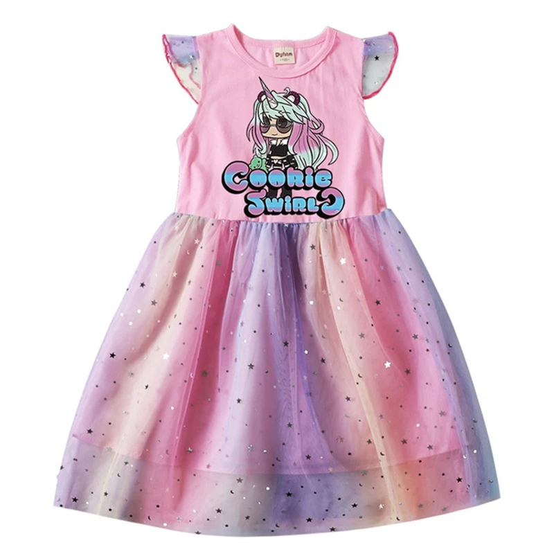 Cookie Swirl C Kids Dresses For Girls Cotton Wholesale Bulk Clothes Toddler Girl Dresses Summer Elegant Little Girls Costume