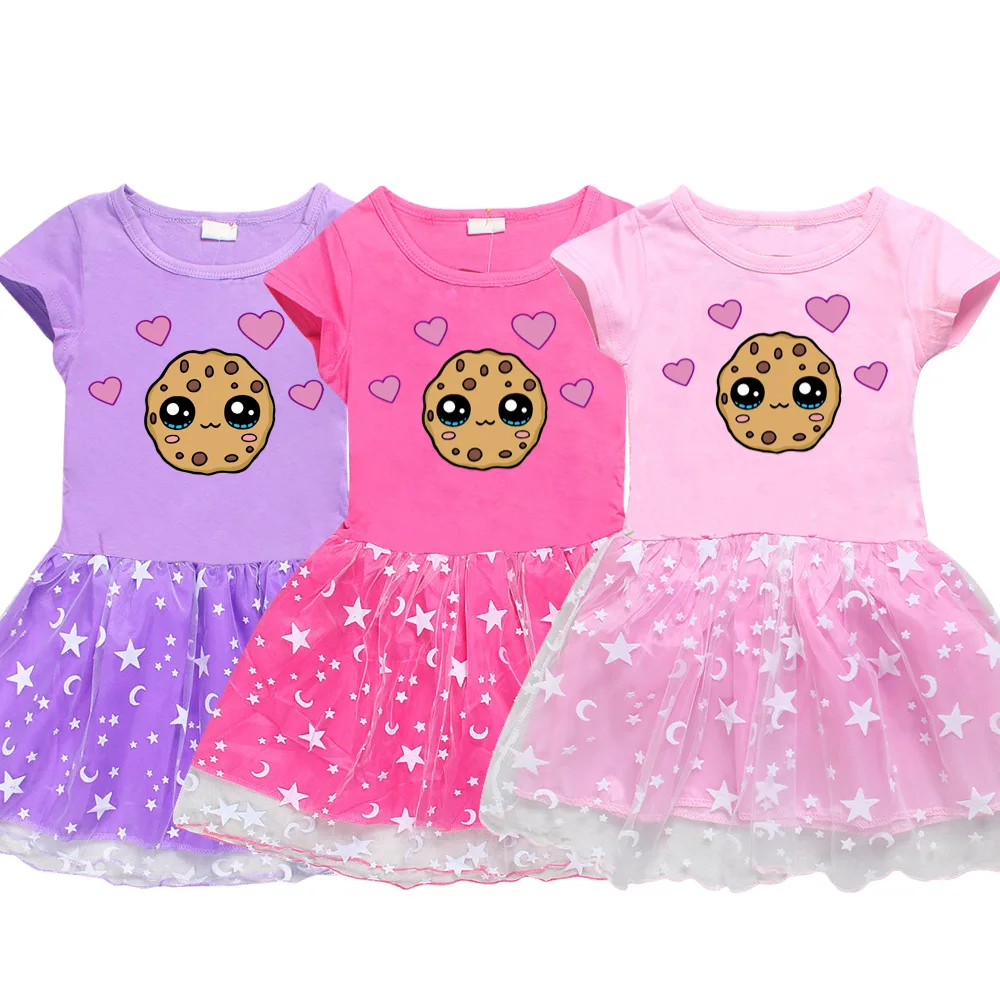Cookie Swirl C Natale Estate Manica Corta Vestito Cotone Bambino Bambini Eleganti Vestdios Toddler Girl Vestiti Vestiti Di Moda