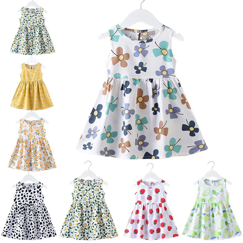 Vestito Estivo Da Bambina Senza Maniche Stampa Carina Vestiti Per Bambini In Cotone Vestiti Prendisole Da Festa Bambina Vestiti Di Moda
