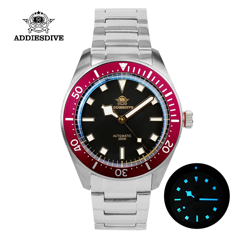 Addiesdive Vintage Bb58 Diver Watch Men Pt5000 Movement Bubble Sapphire Glass 20Bar Bgw9 Quadrante Nero Orologi Meccanici Automatici