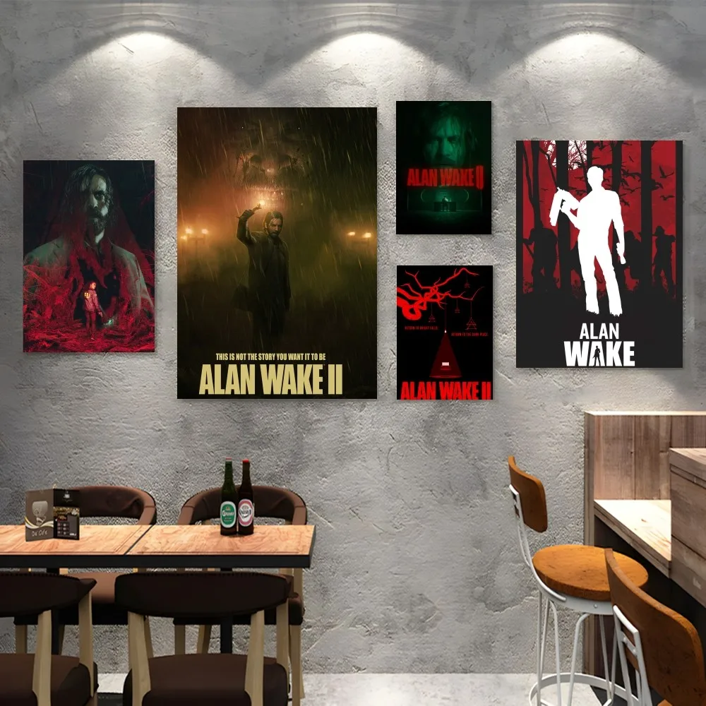 Gioco Alan Wake 2 Poster Art Arte Autoadesiva Grande Poster Poster Di Qualità Hd Wall Art Painting Study Wall Decor