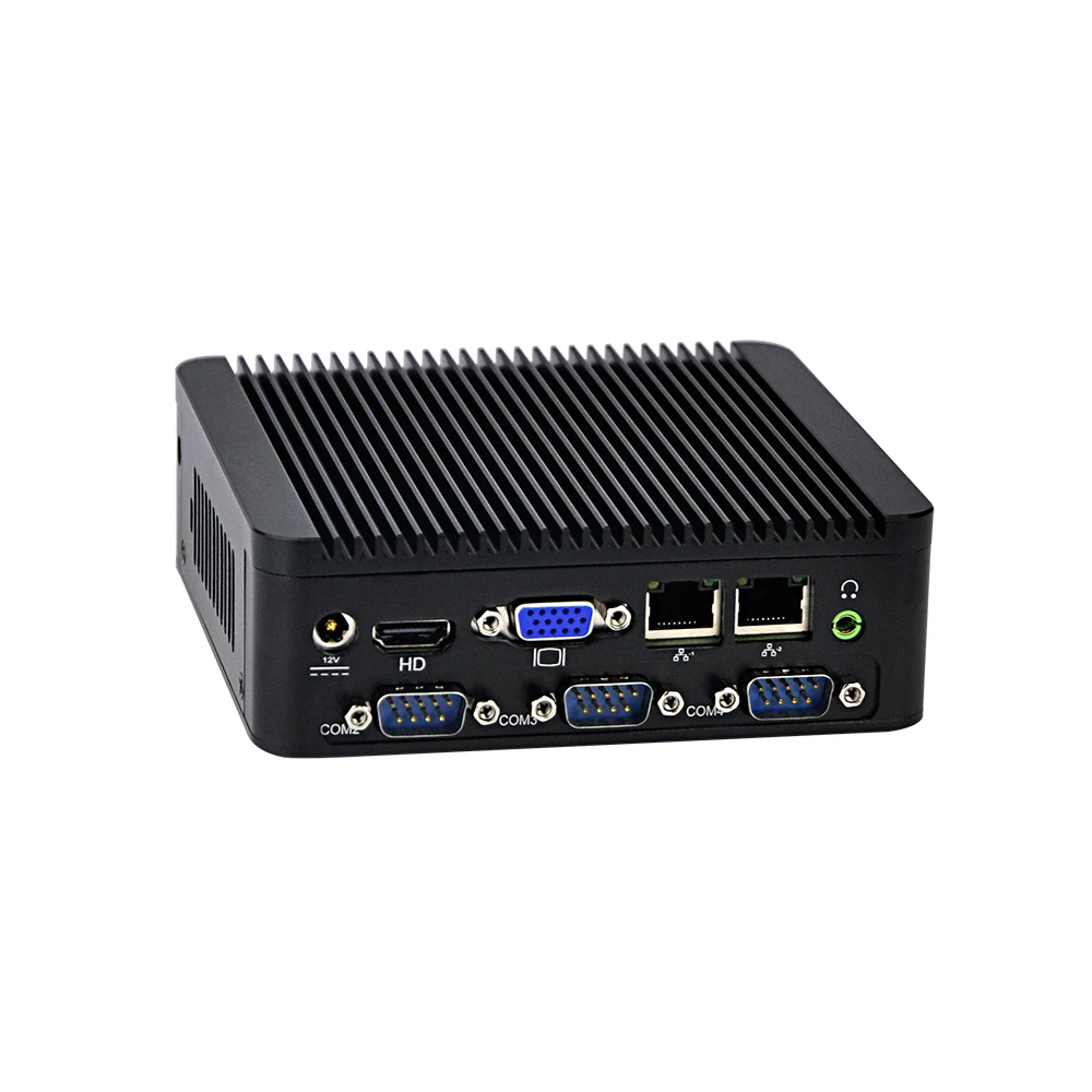 Qotom Mini Pc Baytrail J1900,4 Com Industrial Micro Pc 2 Ethernet X86 Mini Computer Industriale Desktop Senza Ventola