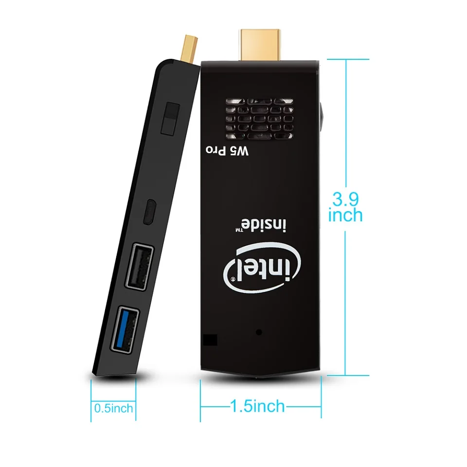 Mini Pc W5 Pro Core Atom Z8350 Micro Pc Computer Quad Core 1.44Ghz Wifi2.4G E 5G 4K Bluetooth 4.0 Pc Stick Pc Industriale Mini Pc