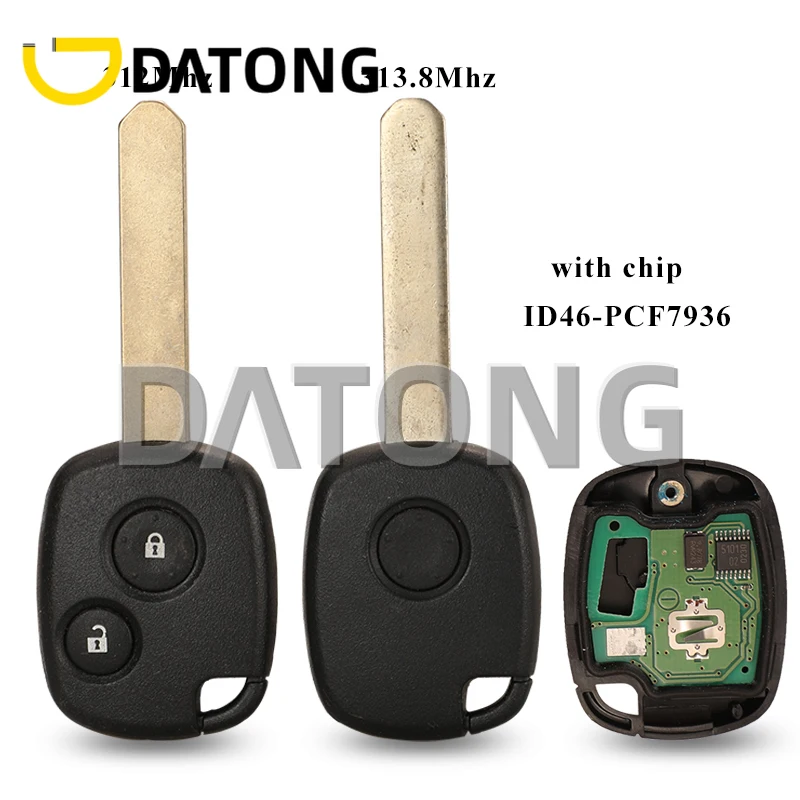 Chankey 1/2 Btn Fsk 312.12Mhz /313.8Mhz Id46 Chip Remote Car Key Fob Per Honda Fit Stepwagon Odyssey -2006