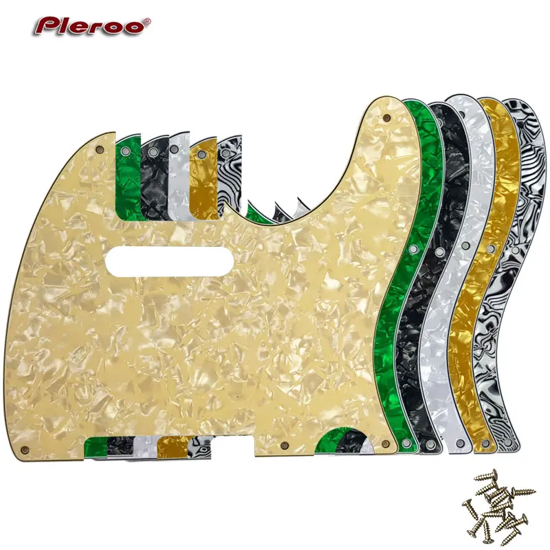 Pleroo Guitar Parts-Per Us Standard 5 Fori Per Viti 52 Anni Tele Telecaster Chitarra Battipenna Piastra Antigraffio, Scelta Multicolore