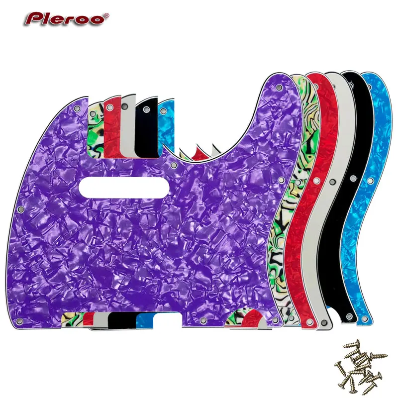 Parti Per Chitarra Pleroo-Per Noi Standard 8 Fori Per Viti 62 Anni Tele Telecaster Chitarra Battipenna Piastra Antigraffio, Scelta Multicolore