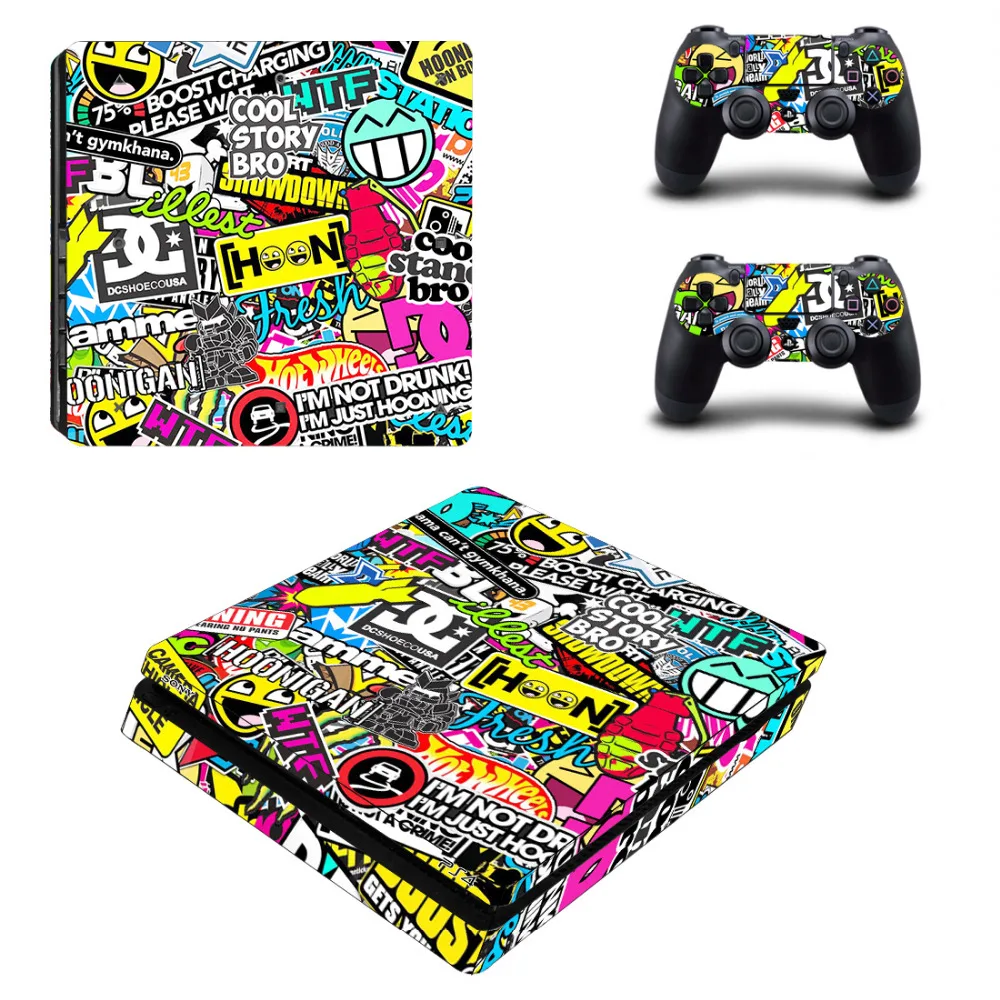 Graffiti Boom Ps4 Slim Skin Sticker Decal Per Sony Ps4 Playstation 4 Slim Console E 2 Controller Ps4 Slim Sticker