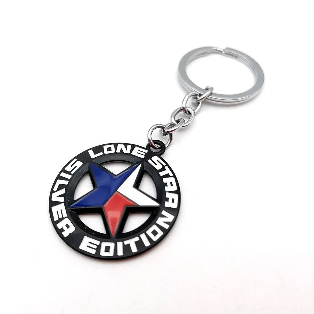 Portachiavi 3D Black Texas Lone Star Silver Edition Portachiavi Per Auto/Camion/Furgone Texas Adatto A Tutti I Cancelli Per Camion Universali