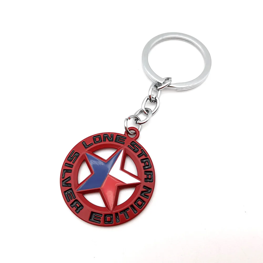 3D Rosso Nero Texas Lone Star Silver Edition Portachiavi Portachiavi Per Auto/Camion/Furgone Texas Adatto A Tutti I Cancelli Per Camion Universali
