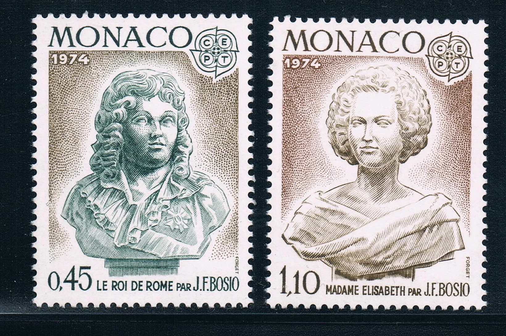 2 Pz/Set Nuovo Monaco Post Stamp 1974 Europa Portio Scultura Rebel Ii Scultura Francobolli Mnh