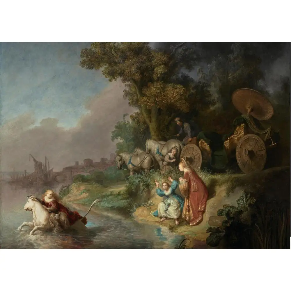 Ritratto Artista Rembrandt Van Rijn Dipinti Il Abduzione Dell'Europa Dipinta A Mano Classica Arte Del Paesaggio