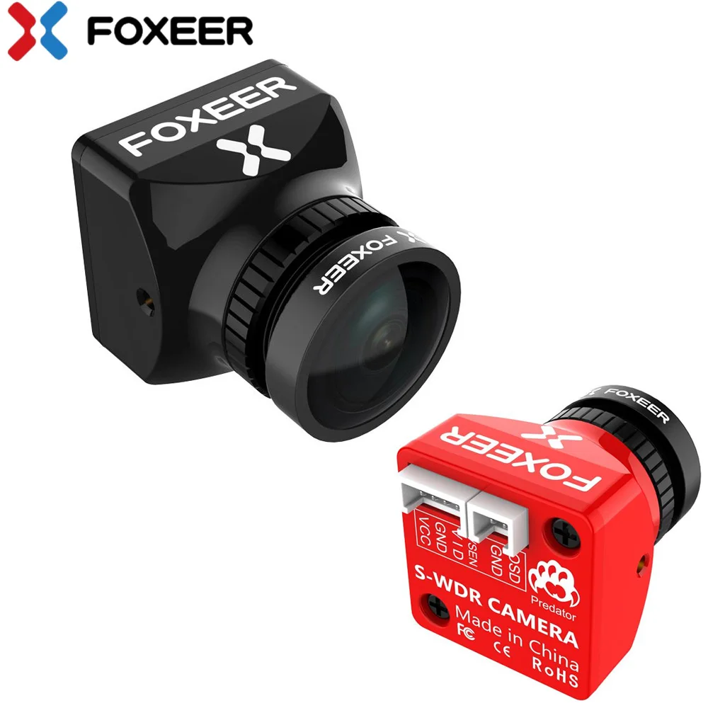 Foxeer Micro Predator 4 Telecamera Full Cased M12/4Ms Latenza Super Wdr 1000Tvl Cmos 1.7Mm Obiettivo Con Osd Per Rc Fpv Drone