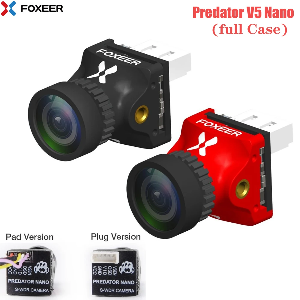 Foxeer Predator V5 Nano Full Case Racing Fpv 1000Tvl Camera Commutabile Super Wdr Osd 4Ms Latenza Aggiornata Per Fpv Rc Drone