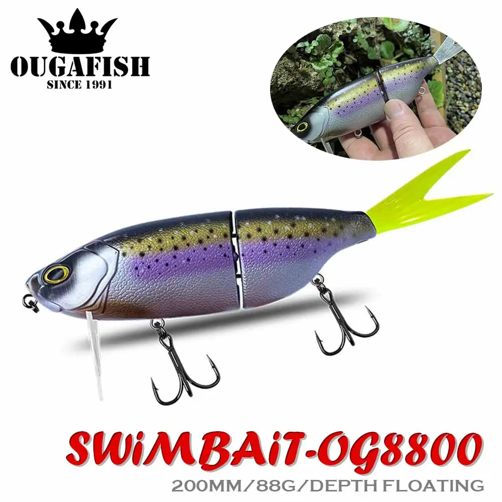 Robobit Big Fishing Lure Artificiale Hard Bait 200Mm 88G Topwater 2 Sezione Galleggiante Snodato Swimbaits Predator Wobbler Minnow