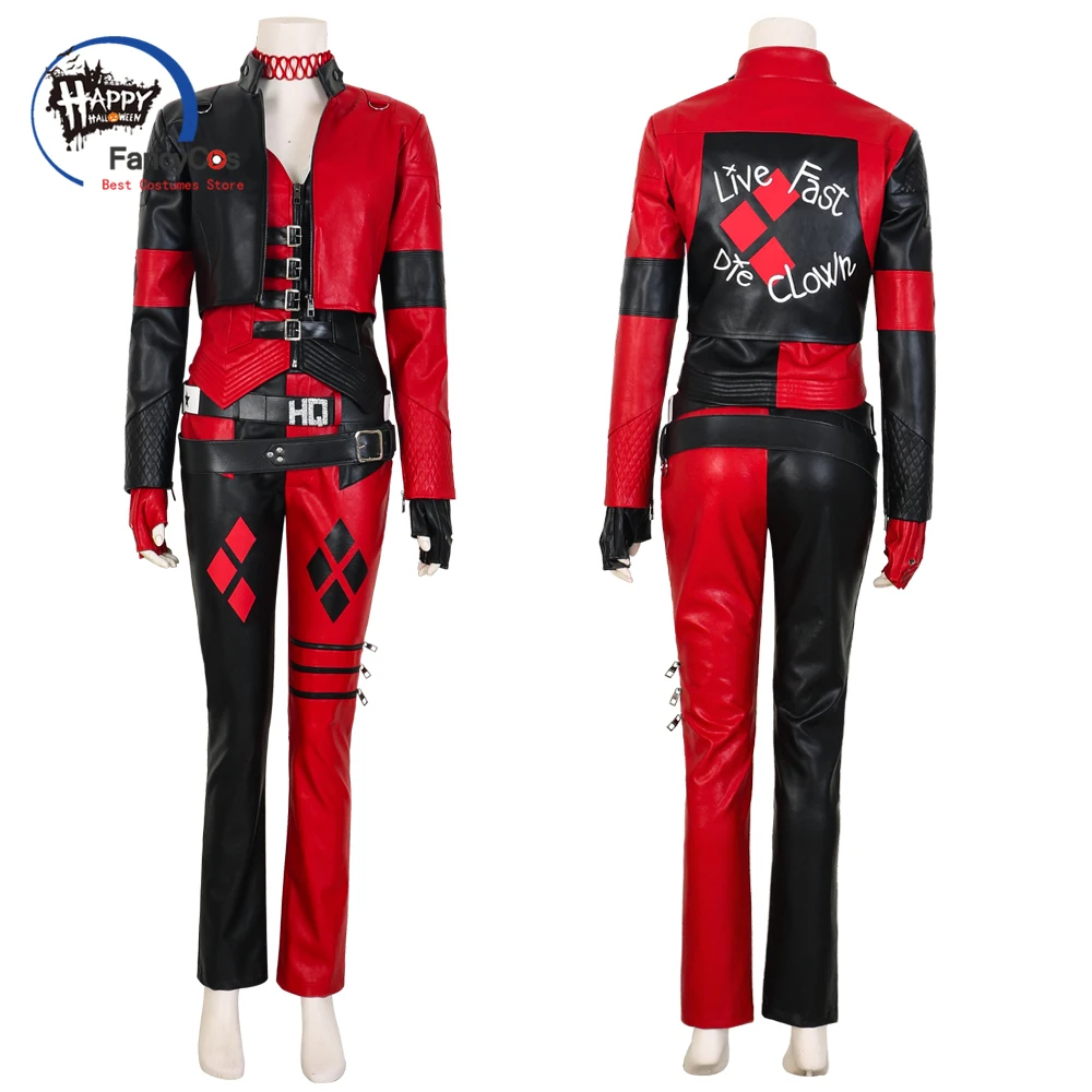 Suicide Harley Costumi Cosplay Quinn Jacket Costume Harleen Cosplay Quinzel Joker Coat Girl Custom Made