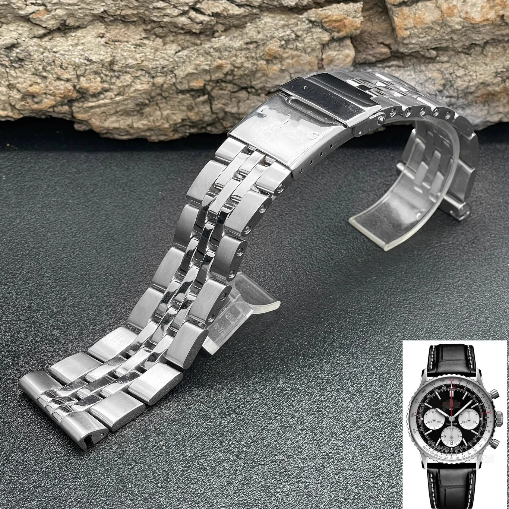 Adattato Al Breitling Super Ocean Avengers Challenger Air Time Watch Cinturino In Acciaio Maschio 22Mm
