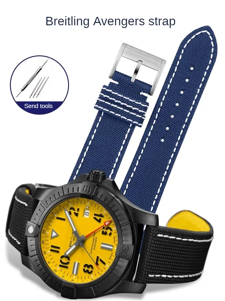 Sostituto Breitling Avenger Nylon Canvas Yellow Wolf Watch Con Aerografo Super Ocean Culture B20 Men