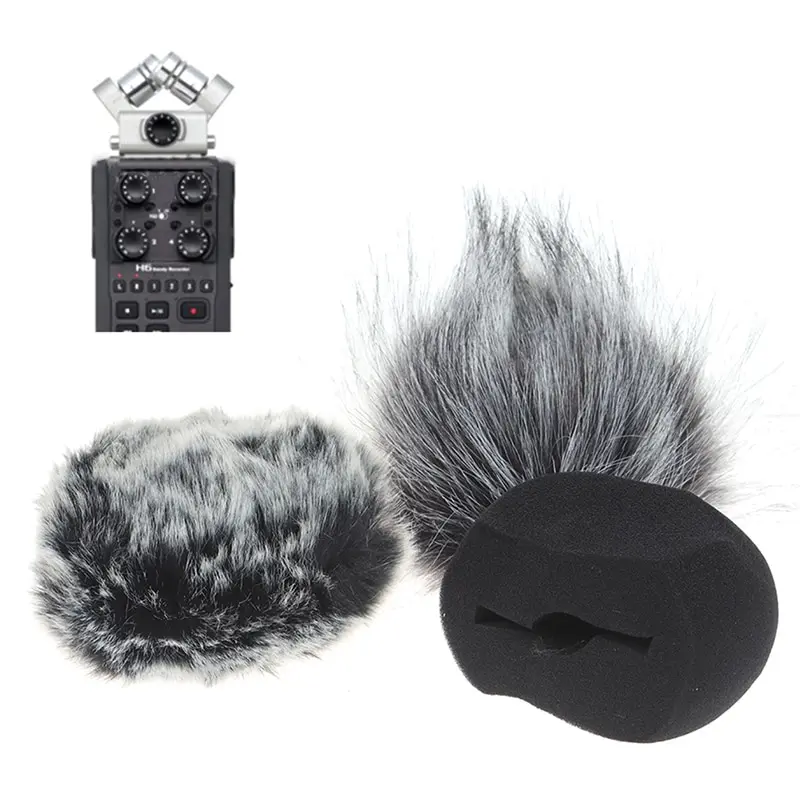 Vendita Calda 1Pc Foam Mic Wind Cover Furry Parabrezza Muff Per Zoom H5 H6 Recorder Microfono