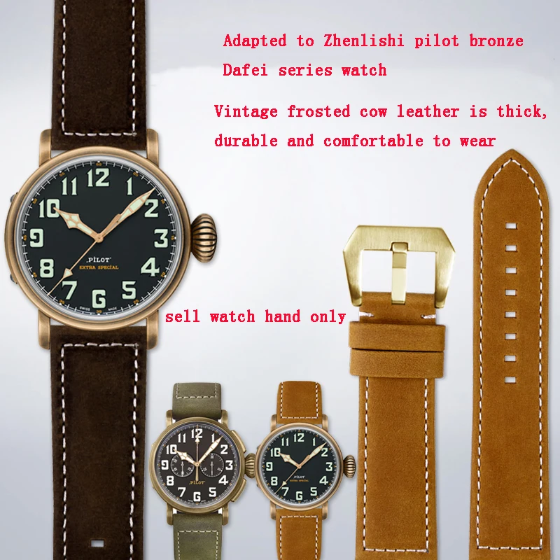 Cinturino Per Orologio In Vera Pelle Da 23Mm Per Zenith Bronze Dafei Cinturino Per Orologio In Pelle Piloti Comodi Accessori Per Cinturini Da Uomo