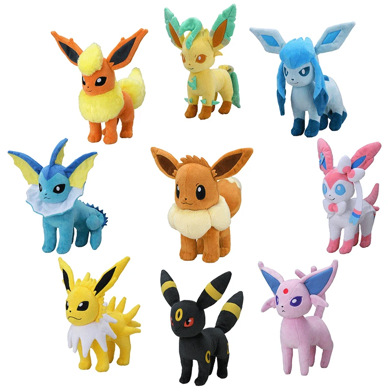 Nuovo Pokemon Eevee Evolution Peluche Flareon Vaporeon Jolteon Espeon Umbreon Glaceon Leafeon Sylvion Bambola Di Pezza Regalo Per Bambini