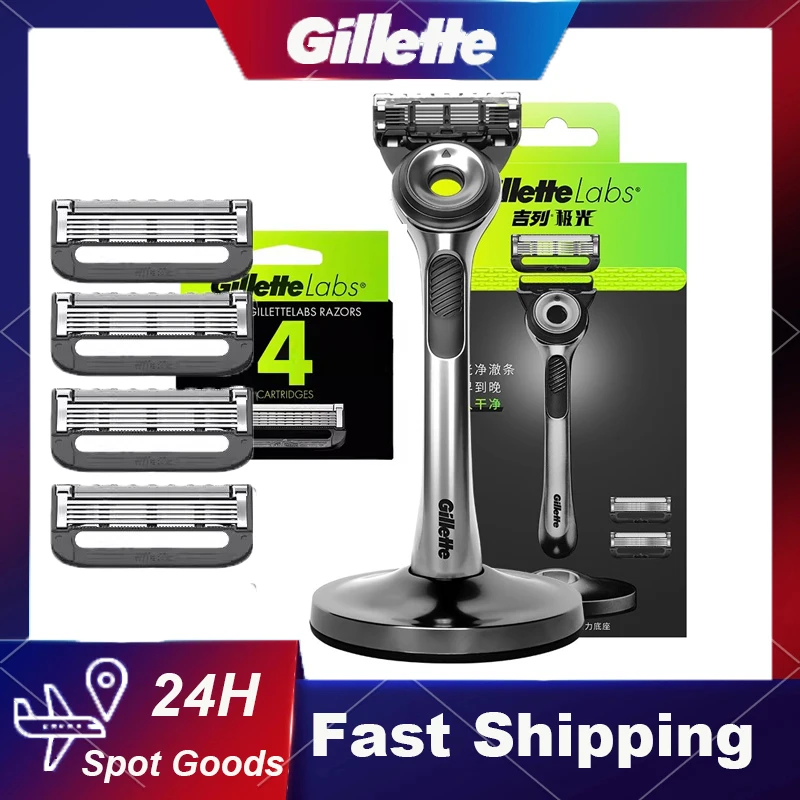 Gillette Labs Razor Aurora Series Flexdisc Lama A Induzione A 5 Strati Rasoio Da Barba Affilato Per Uomo Con Supporto
