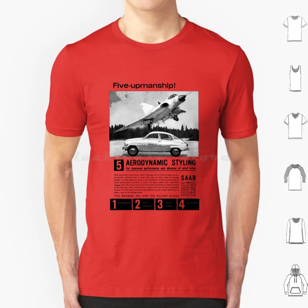 Saab 96-Advertt T Shirt Uomo Donna Bambini 6Xl Saab 92 Saab 93 Saab 96 Saab 99 Saab 900 Saab 9000 Turbo Svezia Svezia Scandinavo