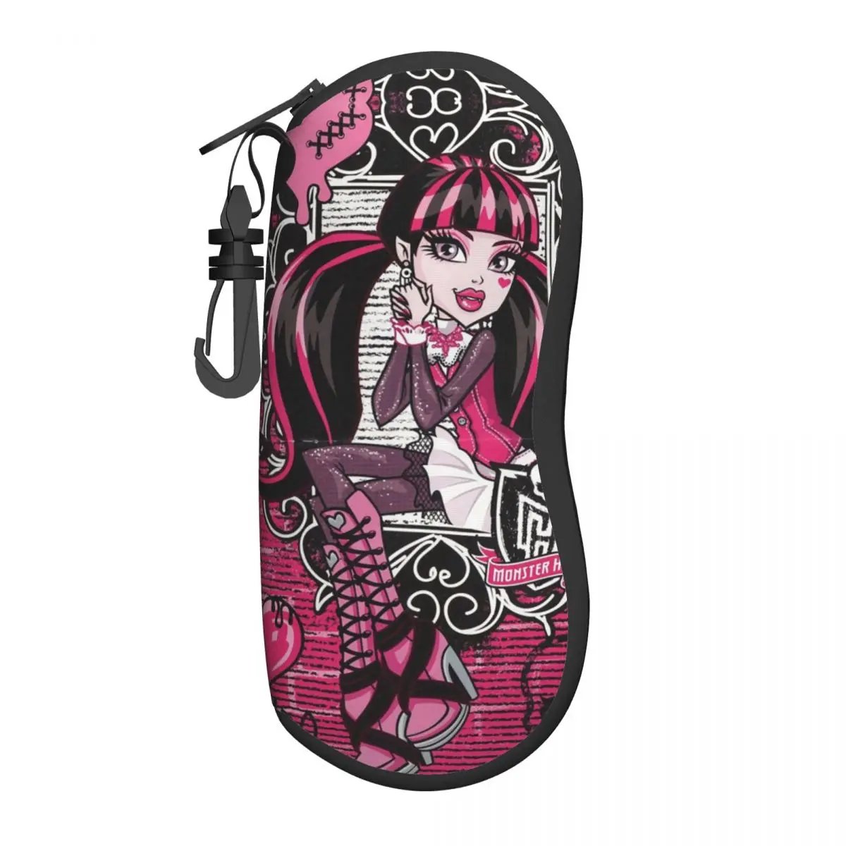 Draculaura Monster High Glasses Case Uomo Donna Stampa Cartoon Occhiali Da Sole Protector Vintage Eyewear Container