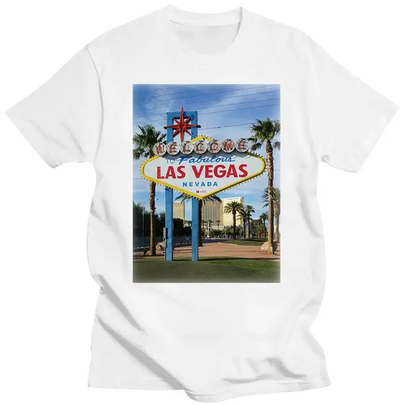 Nuovo Arrivato Magliette Unisex Da Uomo Benvenuto A Las Vegas Iconic Sign Printed T-Shirt Nevada Tee Top New Fashion Classic Tee Shirt
