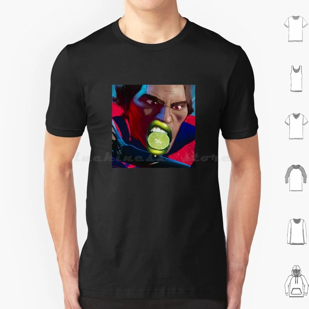 Miguel O Hara Lime Lips T Shirt Cotone Uomo Donna Stampa Fai Da Te Lime Miguel O Hara Spiderverse 2099 Artista Memes Pop Culture Spider
