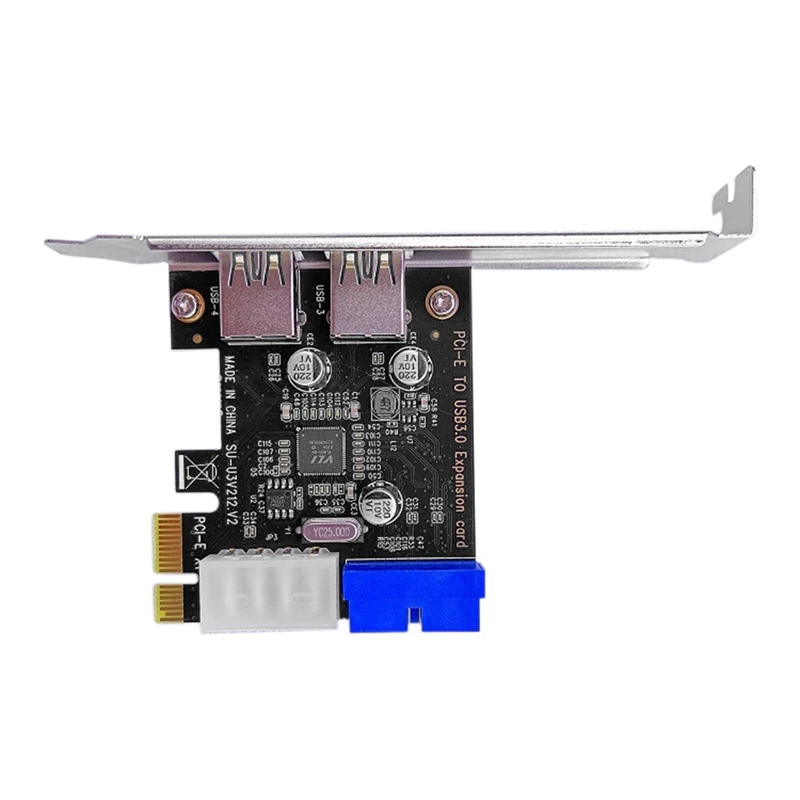 Adattatore Per Scheda Di Espansione Usb 3.0 Pci-E Hub Usb3.0 A 2 Porte Intestazione Interna A 19Pin Scheda Pci-E Connettore Di Alimentazione Ide A 4Pi