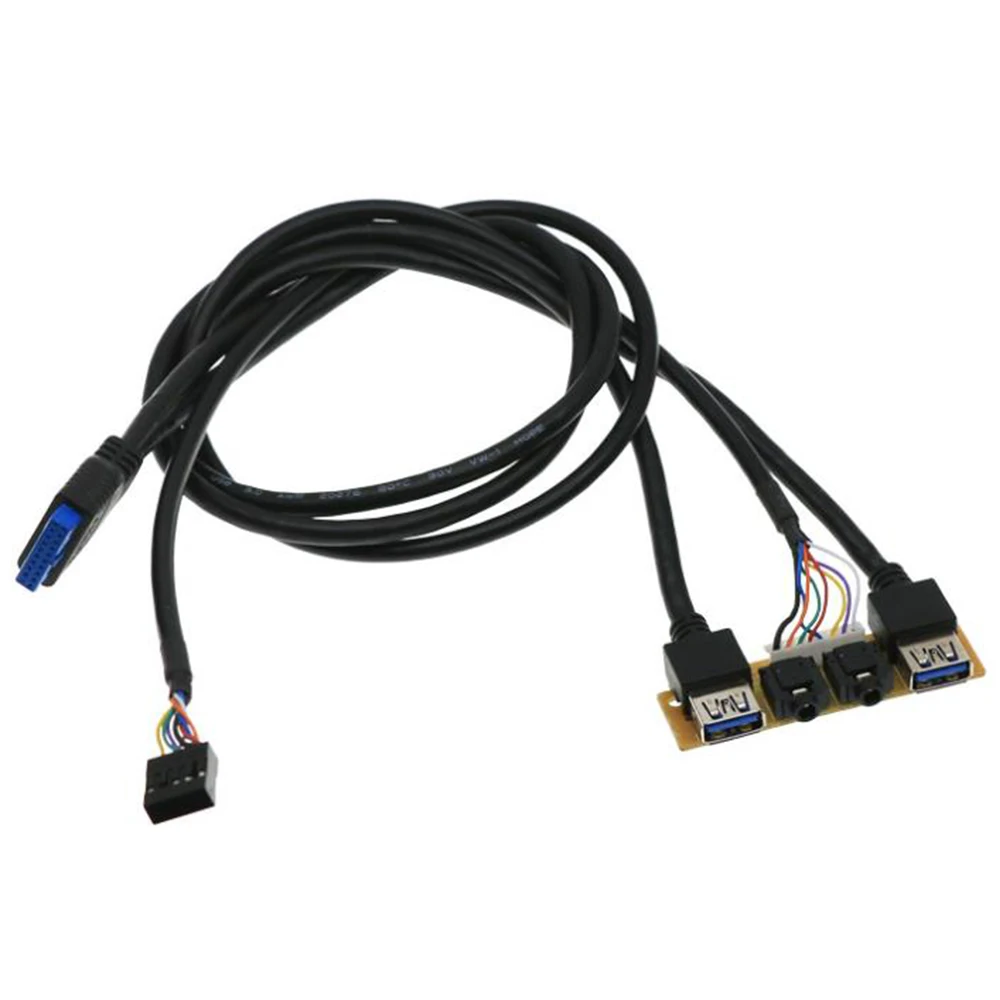 Pannello Cassa Anteriore Da 60Cm Usb3.0 + Usb3.0 + Porte Audio Hd Scheda I/O + Cavo Interno Linea Cornice Usb Estensione Custodia Fai Da Te