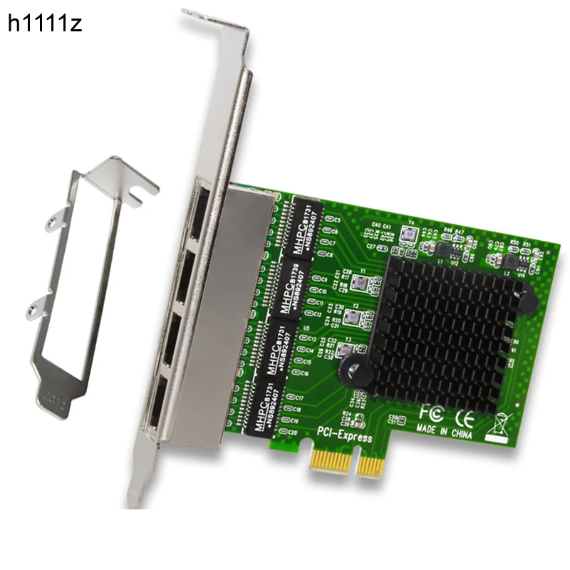 H1111Z Schede Di Rete Scheda Lan Ethernet Adattatore Di Rete Ethernet Lan Adapter Scheda Di Rete 4 Porta Rj-45 Pci Express Gratuito A Internet