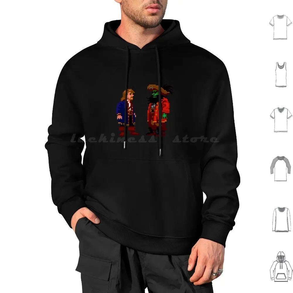 Guybrush Lechuck ( Monkey Island 2) Felpe Con Cappuccio Manica Lunga Monkey Island Guybrush Monkey Island Threepwood Lechuck Retro